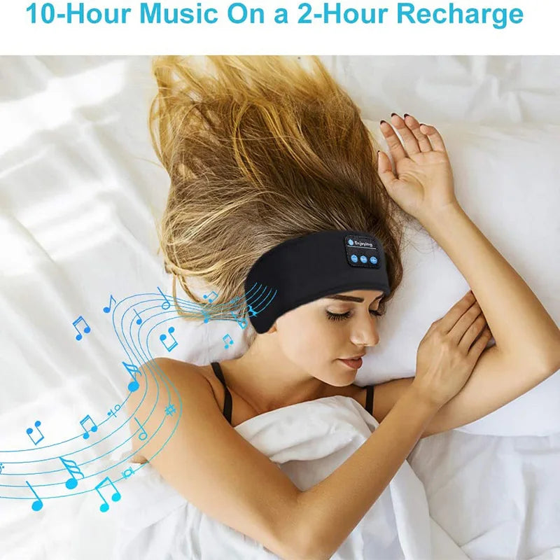 Masque de musique sans fil Bluetooth, bandeau de sport, casque anti-bruit, pour conversation, course, yoga, musique, casque de sommeil sans fil