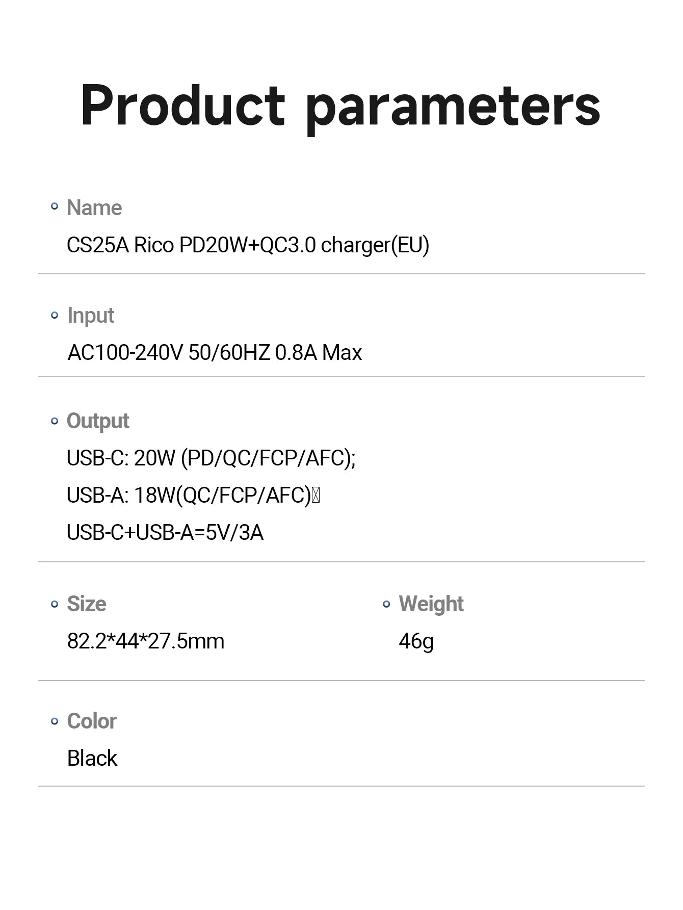 HOCO CS25A 20W USB Type C Charger PD Fast Charge Phone QC 3.0 Quick Chargers For iPhone 15 14 13 12 Pro Max Mini iPad Charging