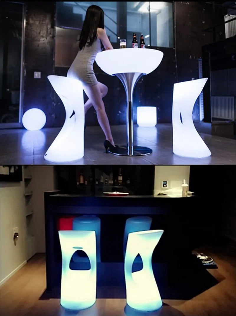 NewOut Door Use Led Illuminated Bar Cocktail Table Rechargeable Bar Plastic Table Lighted Up Coffee Table Ktv Disco Party Supply