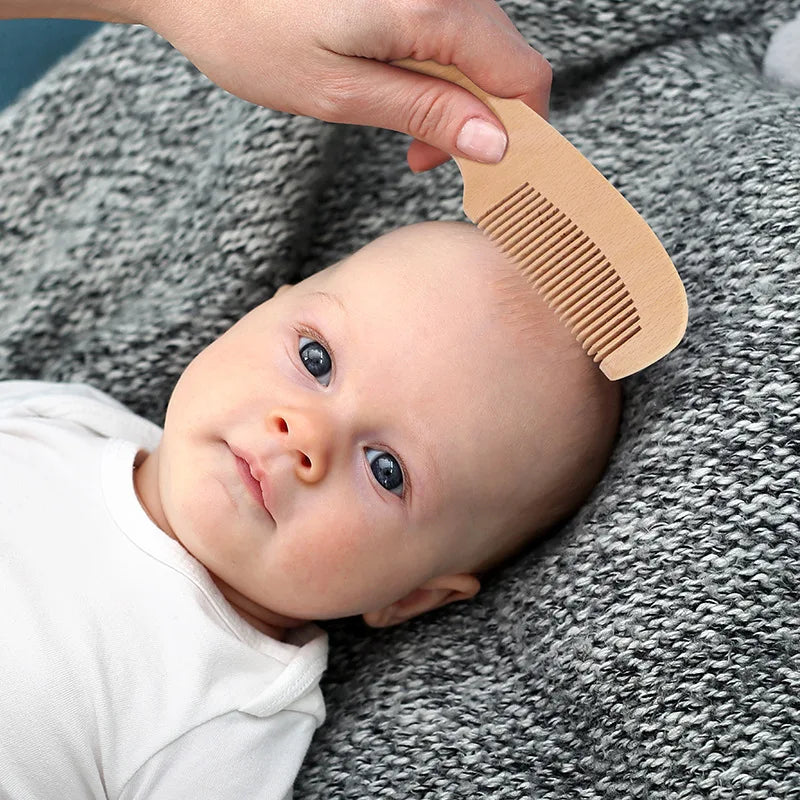 Brosse à cheveux en laine et bois pour nouveau-né, peigne pour bébé, masseur de tête portable, brosse de bain pour cheveux, nouveau