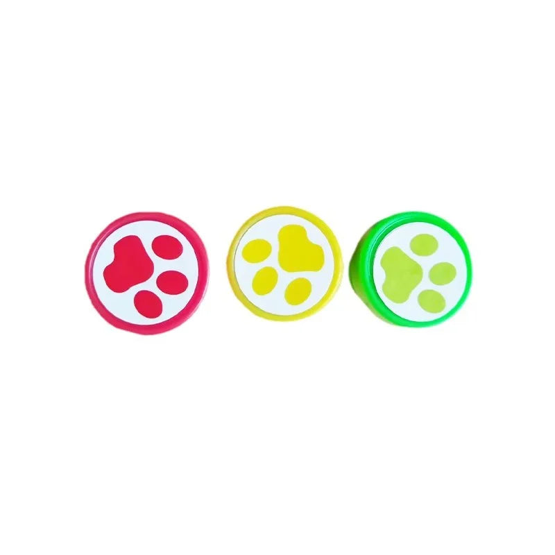 6pcs/set Cute Cartoon Dog Paw Small Seal Children Puzzle DIY Toys Kindergarten Teachers Encourage Praise Round Stamps Print