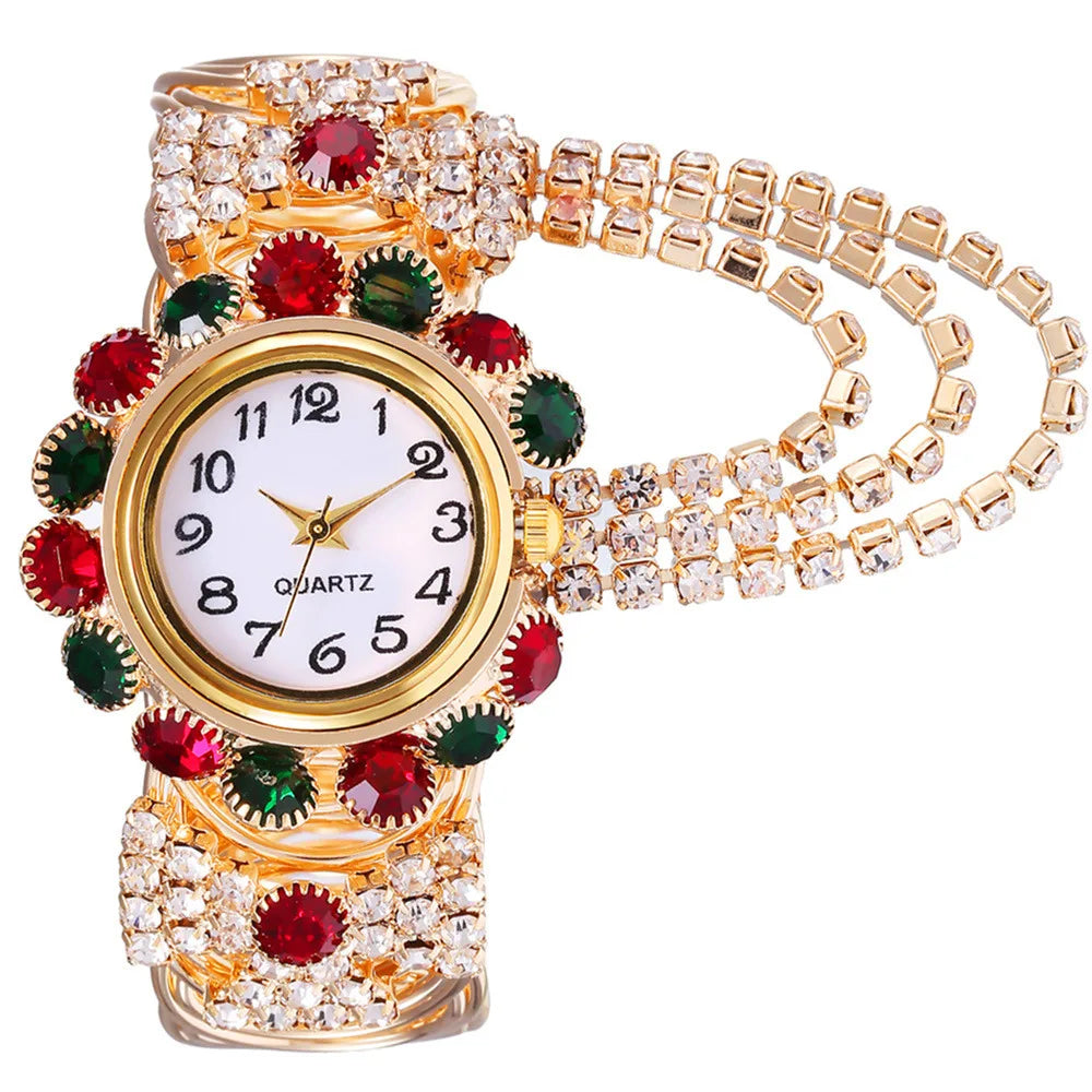 YIKAZE Diamond Rhinestone Luxury Women Quartz Wristwatch Fashion Ladies Alloy Steel Strap Casual Watches Clock Waterproof