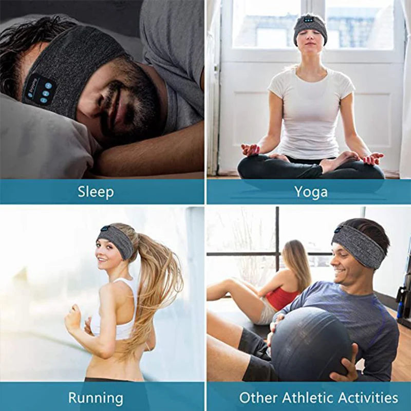 Masque de musique sans fil Bluetooth, bandeau de sport, casque anti-bruit, pour conversation, course, yoga, musique, casque de sommeil sans fil