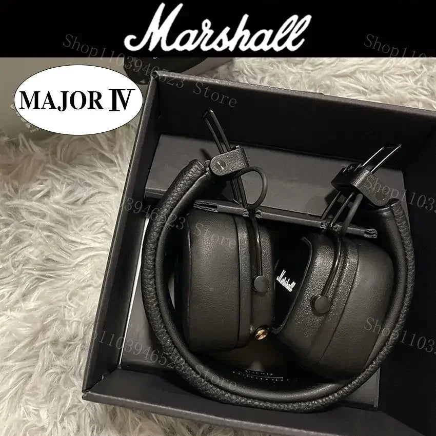 Casque Bluetooth Marshall Major IV 4, basses profondes, design ergonomique, plus de 80 heures d'autonomie, casque de sport pliable sans fil
