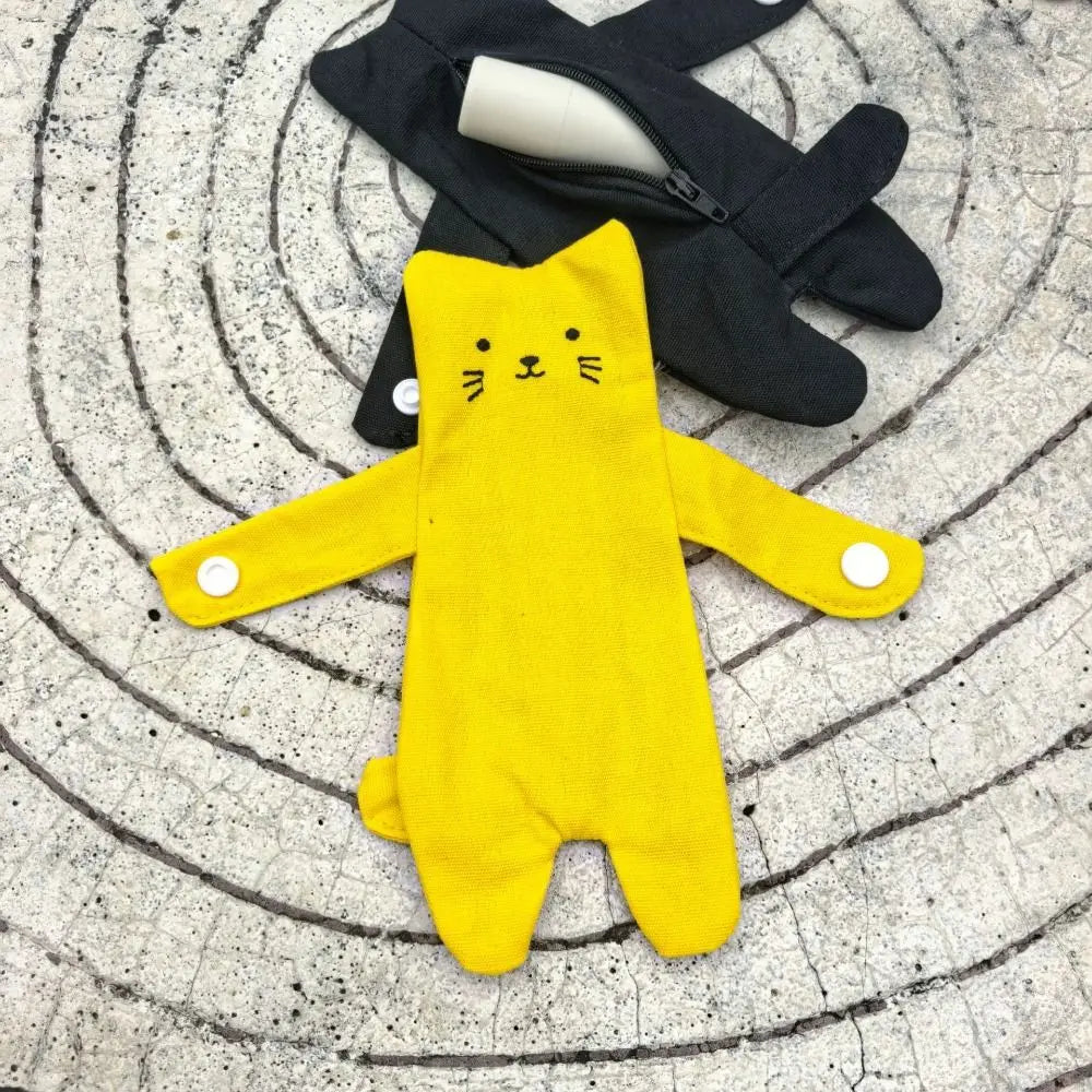 Canvas Cartoon Cat Coin Purse Zipper Closure Anti Loss Zippered Mini Wallet Snap Button Decorative Small Change Pouch Daily Use
