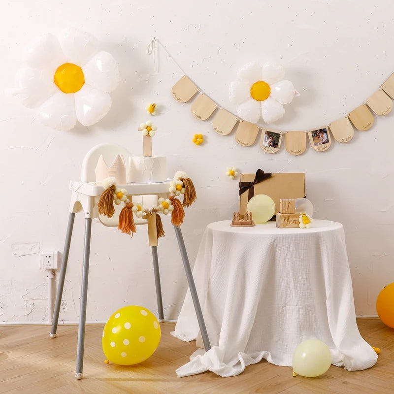 Happy Birthday Banner Handmade Tassel Pendant First Boys Girl Baby Shower Birthday Party Balloon Decoration Supplies Baby Gifts