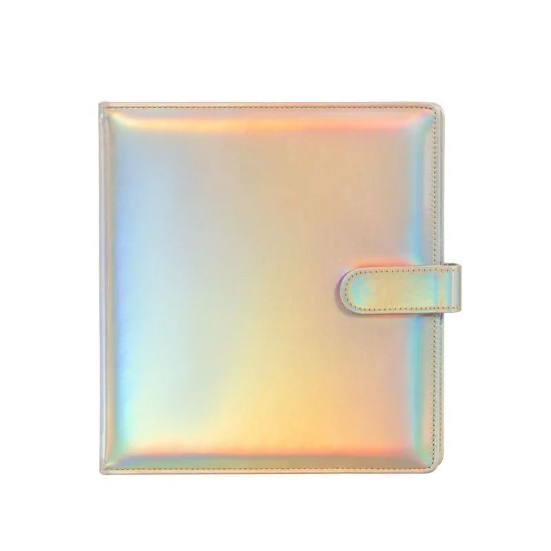 PLRBOK A5 Widened 3-ring D-shaped Magnetic Buckle Laser Mirror Binder Photo Album Card PhotoCard Collection Book Ring Notebook