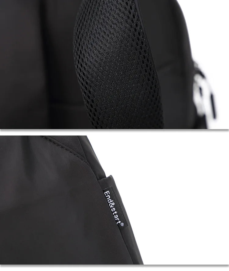 Mini sac à dos en toile pour homme, tendance, noir, cartable, petit sac japonais, sac de voyage, étanche