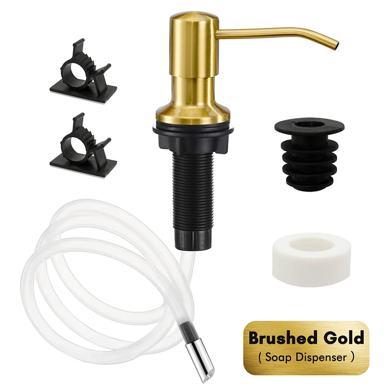 Stainless Steel Soap Dispenser Extension Tube Kit Kitchen Sink Liquid Soap Dispenser Bathroom Lotion Detergent Hand Press Pumps