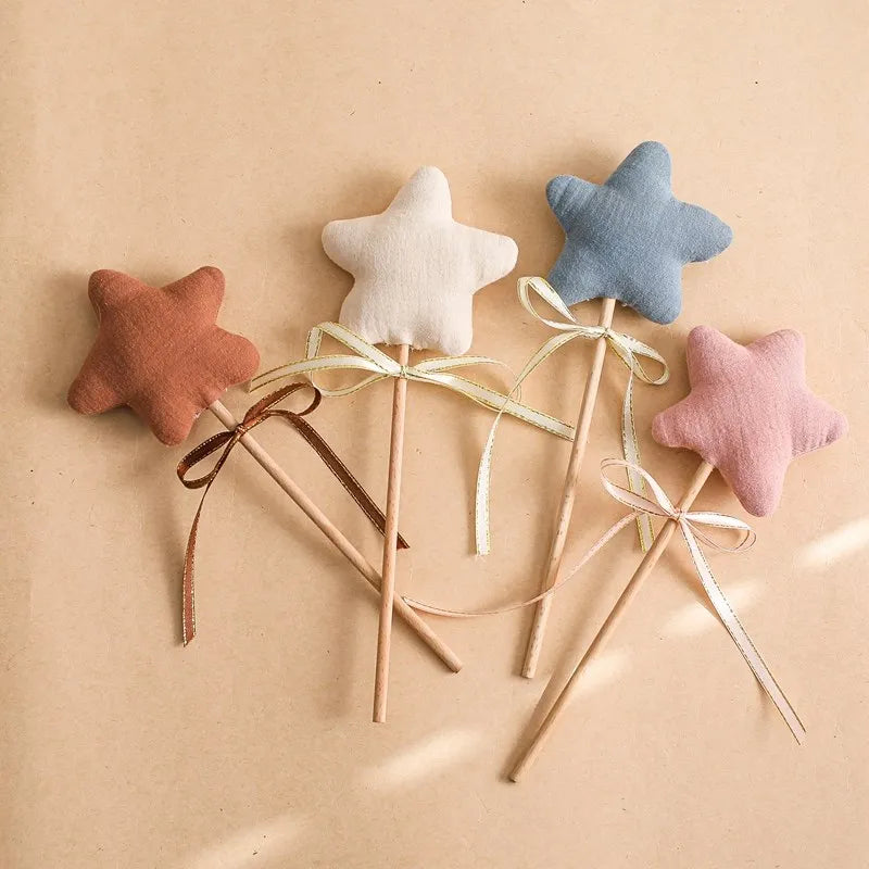 Baby Wooden Star Music Rattle Party Decor Baby Birthday Photography Accessories Cotton Rattle Gift Toys for Babies Music Gym