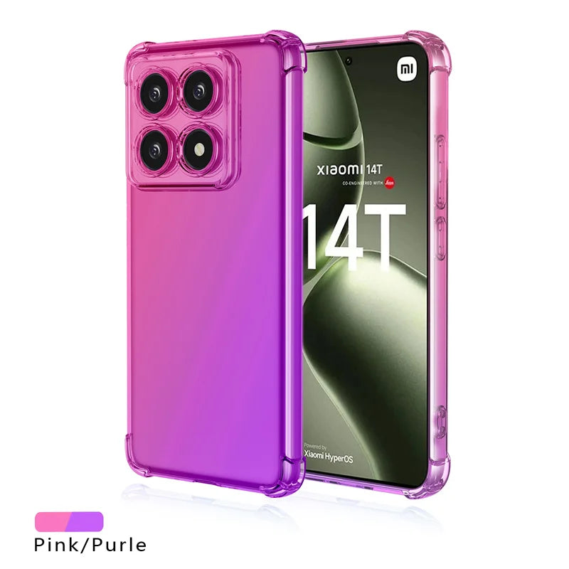 Shockproof Gradient TPU Case for Xiaomi 14T Pro 5G Protective Cover Fundas Coque Capa