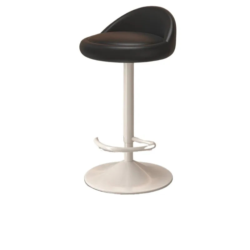Minimalist Modern Home Elevated Foot Stool Adjustable Backrest Seat Creamy Milk Tea Shop Dining Stool Kitchen Island Seat