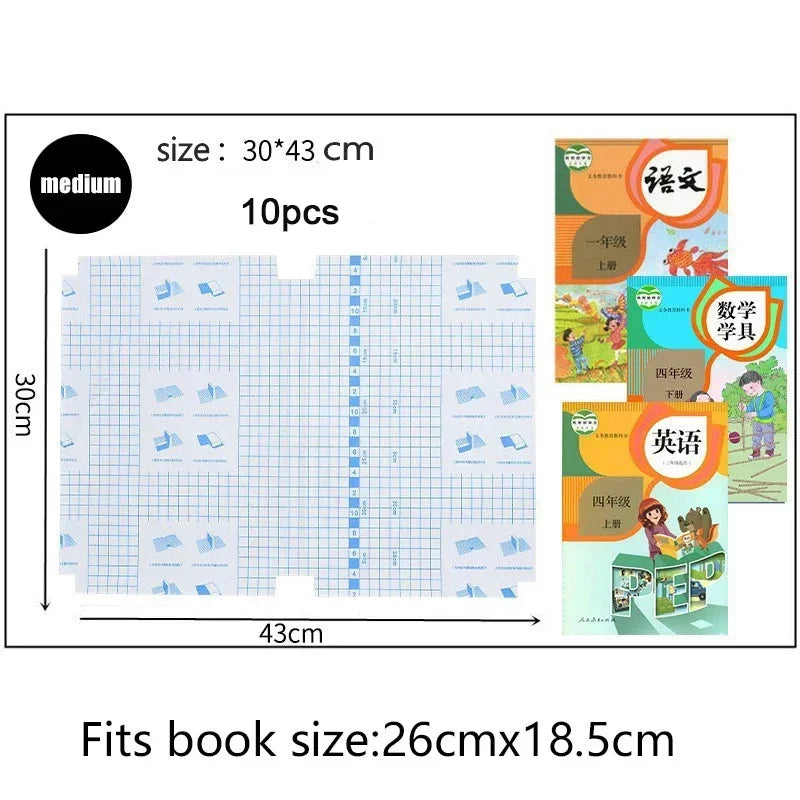 Lot de 10 feuilles de protection autocollantes pour carnet de notes A4, imperméables, pour agendas et livres, pour étudiants