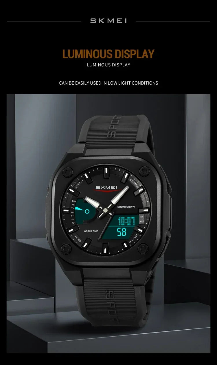 Montre SKMEI 2328 pour homme, accessoire de sport, étanche, réveil, numérique, électronique