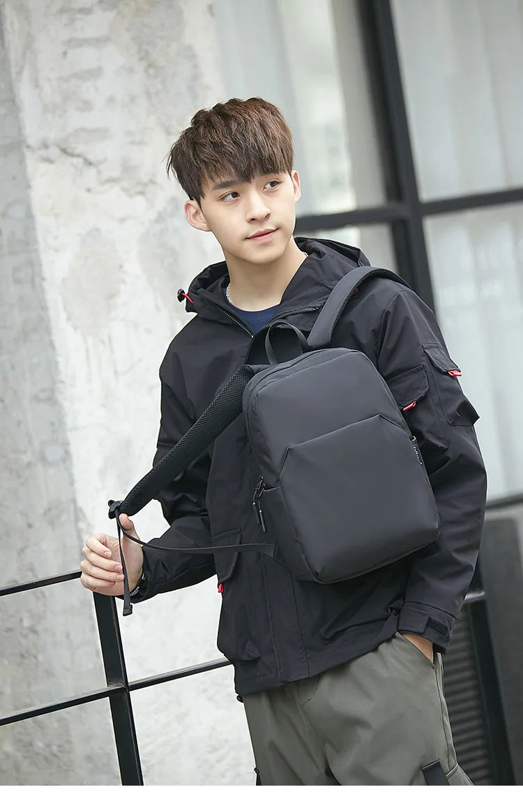 Mini sac à dos en toile pour homme, tendance, noir, cartable, petit sac japonais, sac de voyage, étanche