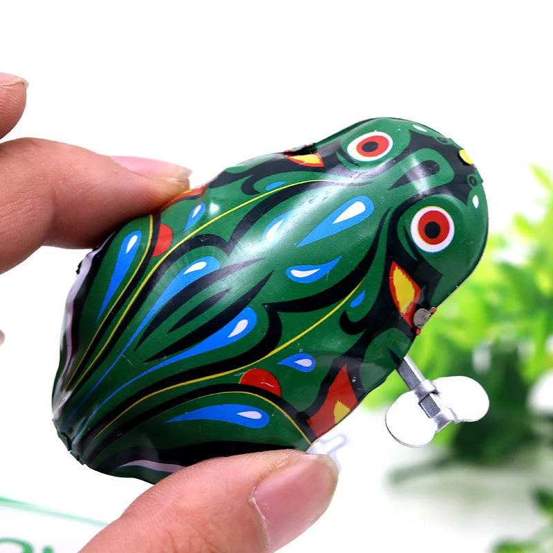 Classic collection Retro Clockwork Wind up Metal Walking Jumping leapfrog Jump frog robot Mechanical toys baby christmas gift