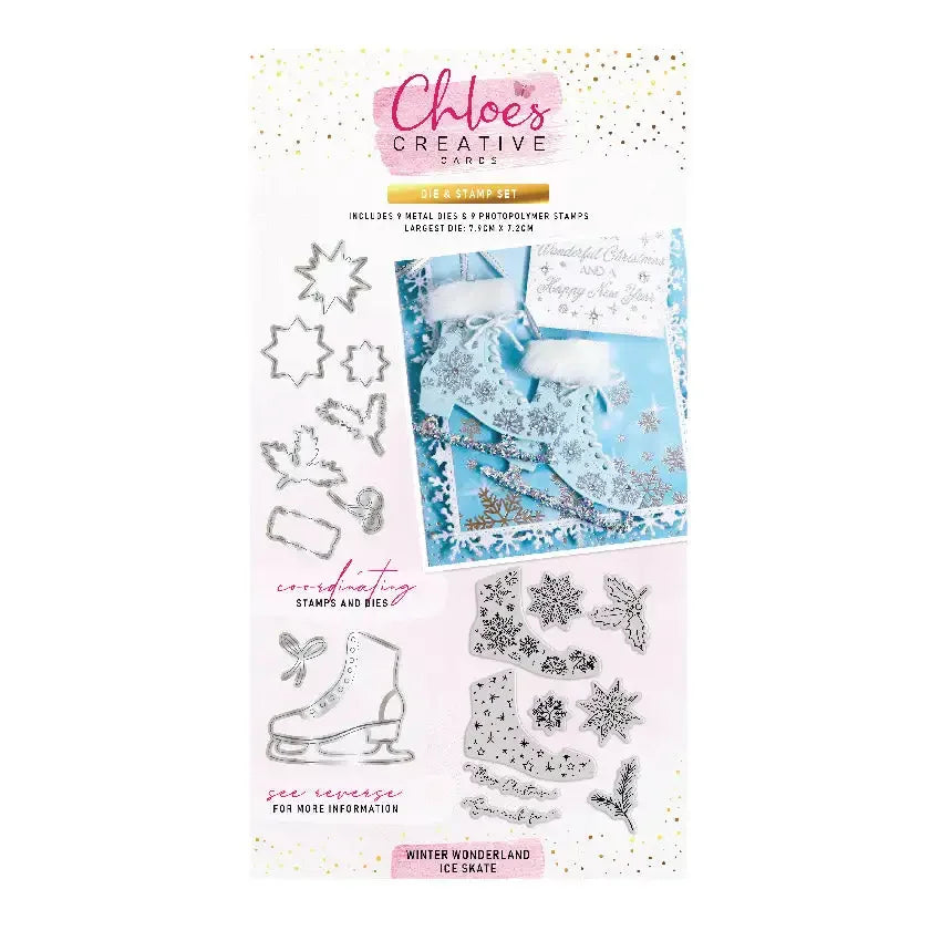Winter Wonderland Christmas Ice Skate Snowflake Poinsettias Cutting Dies Hot Foil Scrapbooking Diary Decorate Embossing Template