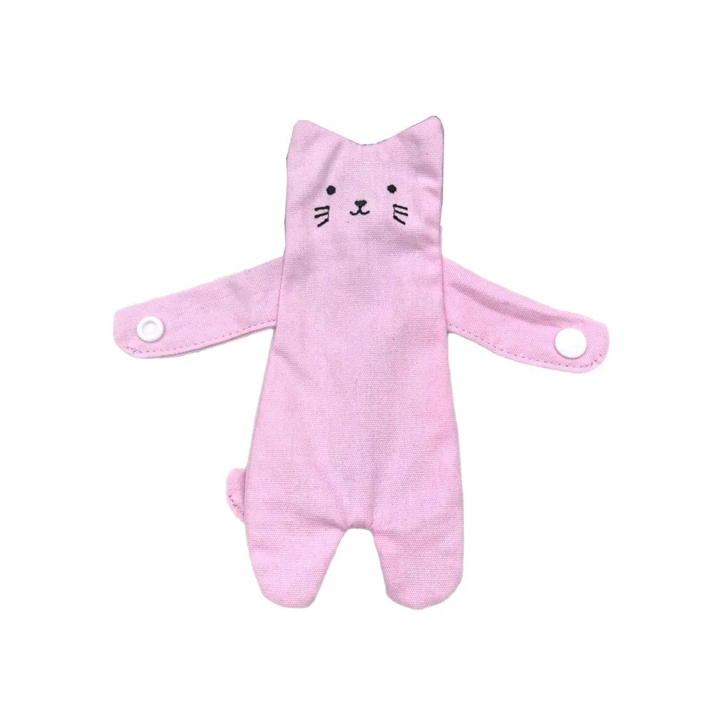 Canvas Cartoon Cat Coin Purse Zipper Closure Anti Loss Zippered Mini Wallet Snap Button Decorative Small Change Pouch Daily Use