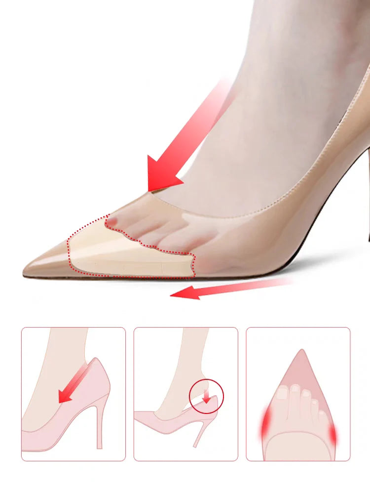 Coussinets d'insertion en éponge pour l'avant-pied, ajustement pour femmes, réduction de la taille des chaussures, soulagement de la douleur, semelles de remplissage pour talons hauts, coussin pour l'avant-pied et les orteils