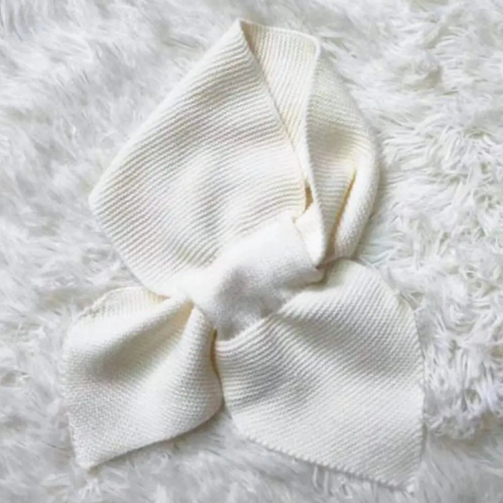 Knitted Cross Scarf Women Warm Casual Turtleneck Neck Warmer Detachable Winter Windproof Sweater Bowtie Scarf
