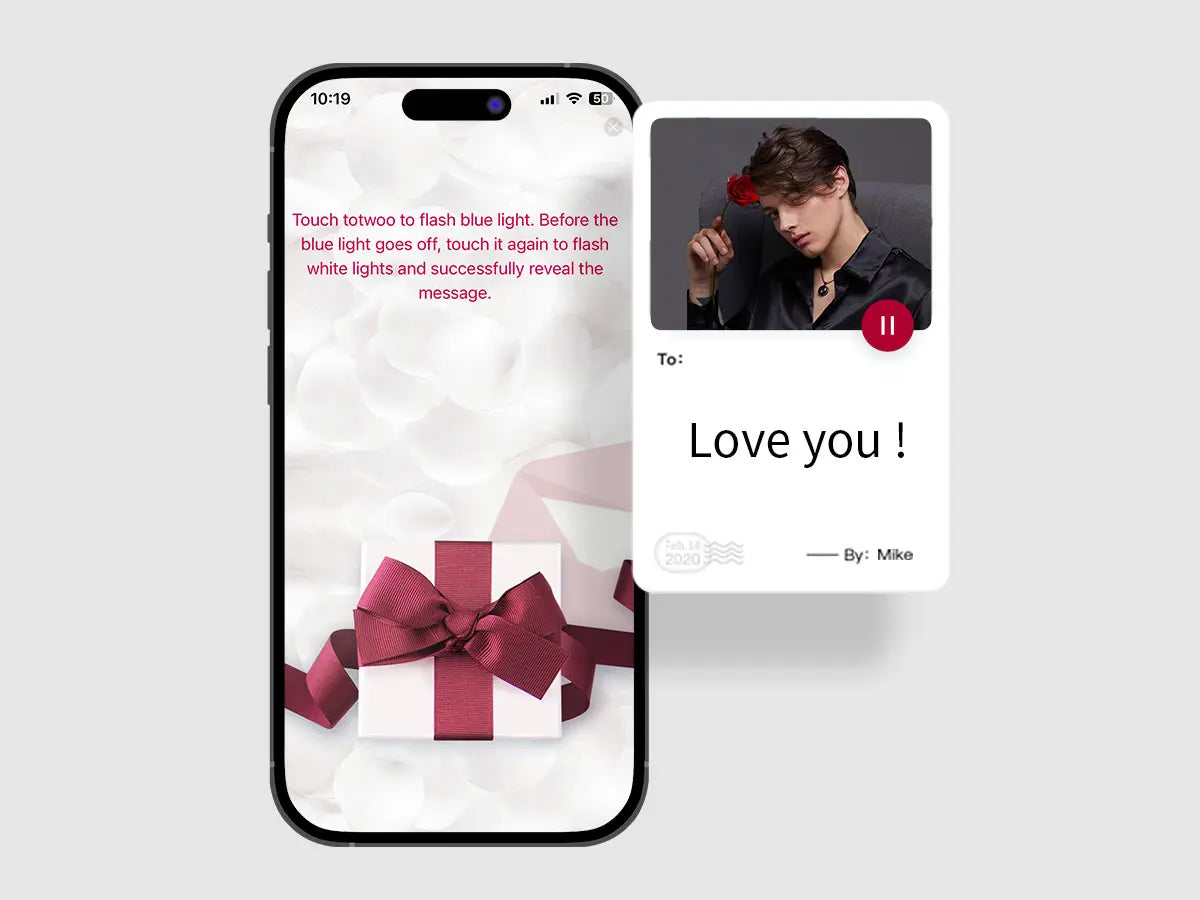 Totwoo Long Distance Relationship Touch Bracelets Couple Birthday Gift Smart Bluetooth Jewelry with App Support iOS Android