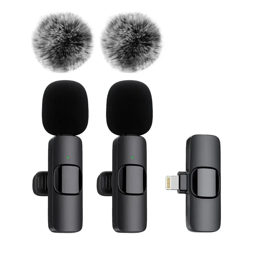 Nouveau microphone cravate sans fil, mini micro d'enregistrement audio et vidéo pour iPhone, Android, ordinateur portable, jeux en direct, téléphone portable
