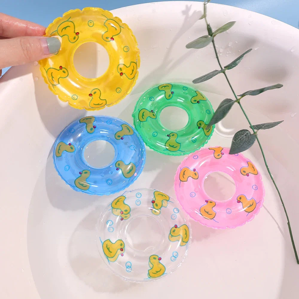 Mini bouée de bain pour enfants, jouet de piscine, anneau flottant, jouet amusant pour bébé, poupée flottante en caoutchouc, jeux gonflables