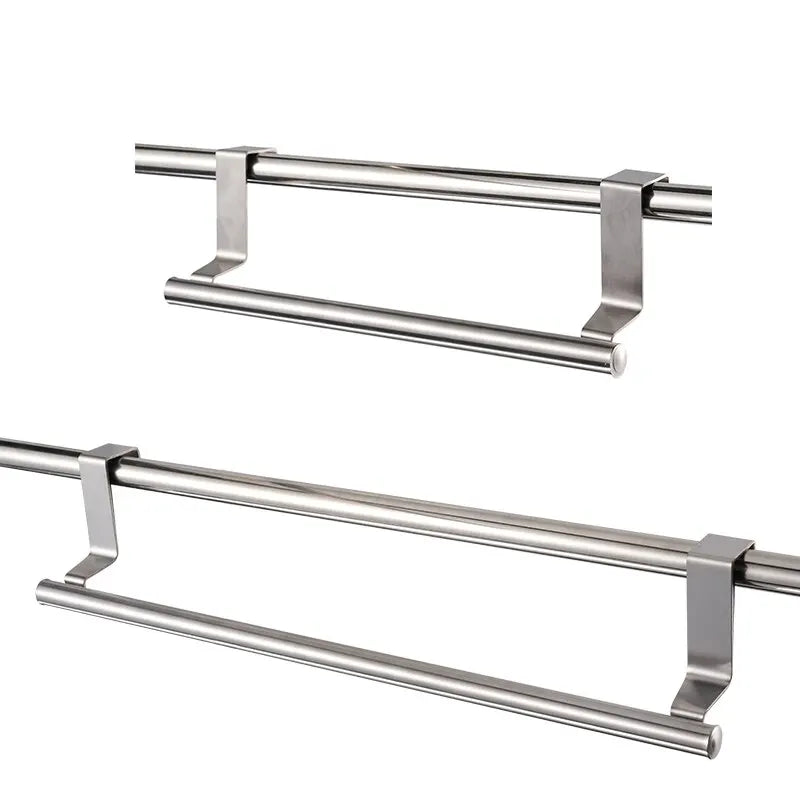 Towel Rack Over Door Towel Bar Hanging Holder Stainless Steel Bathroom Kitchen Cabinet Towel Rag Rack
