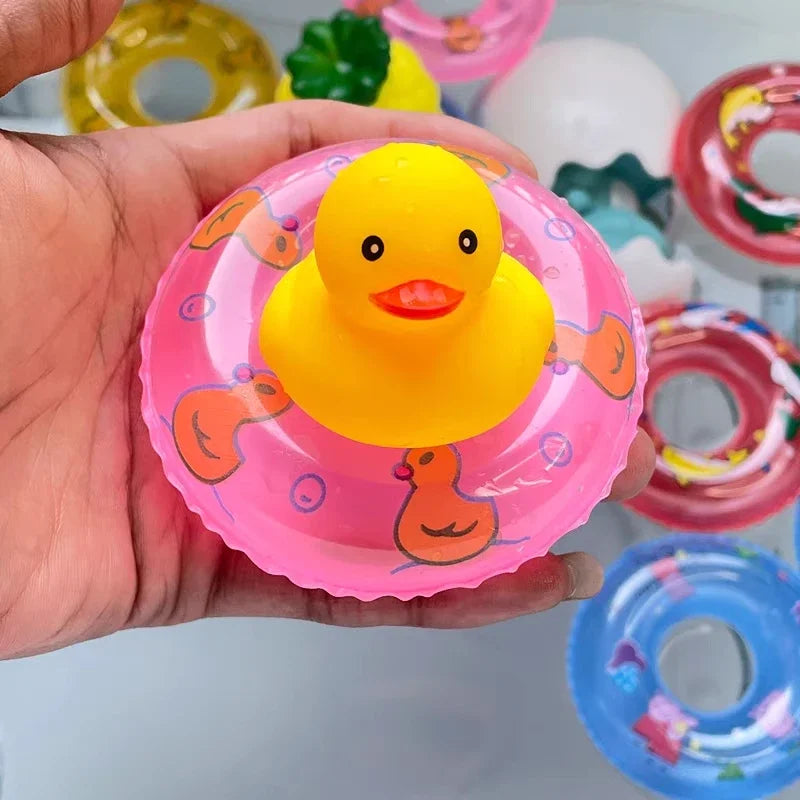 Mini bouée de bain pour enfants, jouet de piscine, anneau flottant, jouet amusant pour bébé, poupée flottante en caoutchouc, jeux gonflables