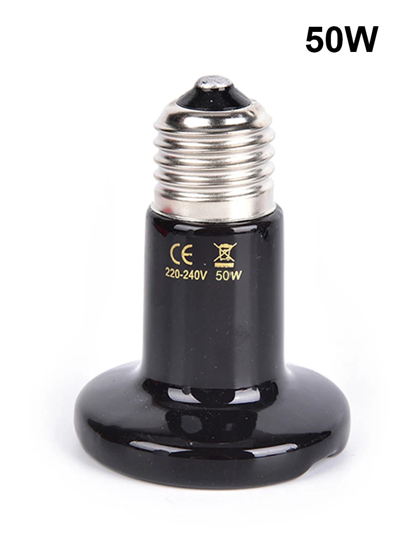 Reptile Heat Lamp Black Infrared Ceramic Emitter Heat Light Bulb Pet Brooder 220-240V Touch Lamp For Chameleon Cage Snake Tank