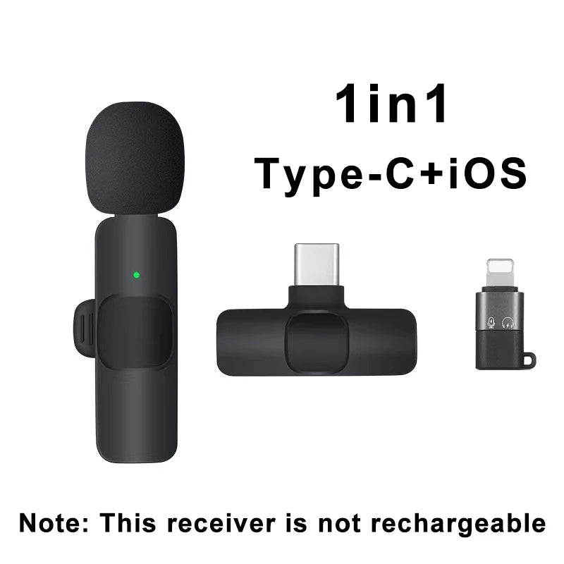 Portable Wireless Lavalier Microphone for Live Streaming/YouTube/TikTok/Facebook Live Noise Reduction Mic For iPhone/Android