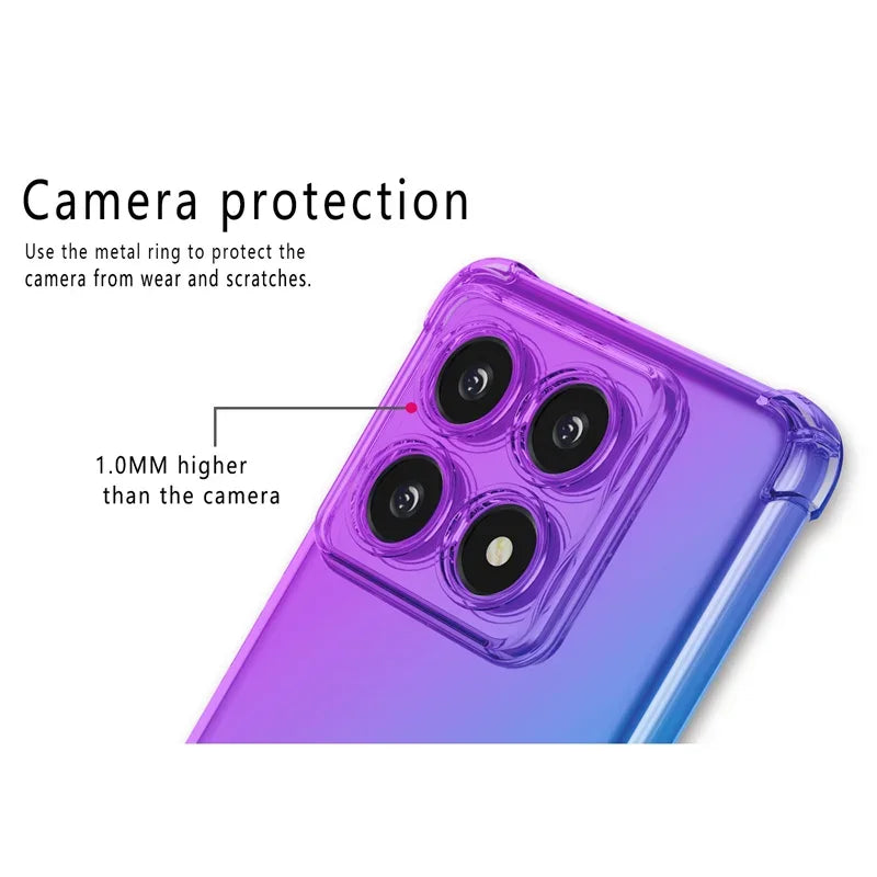 Shockproof Gradient TPU Case for Xiaomi 14T Pro 5G Protective Cover Fundas Coque Capa