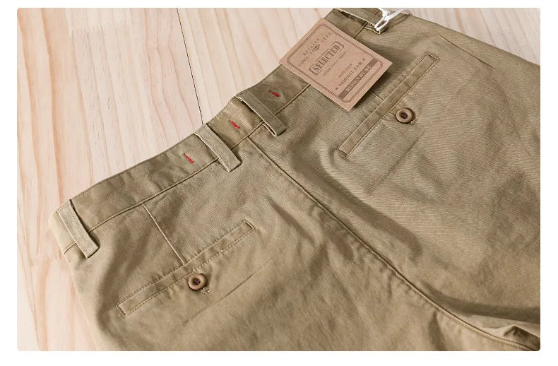 2025 Summer New Casual Cargo Cotton Shorts for Men Clothing Straight Big Pockets Solid Color Summer Pants FY7701