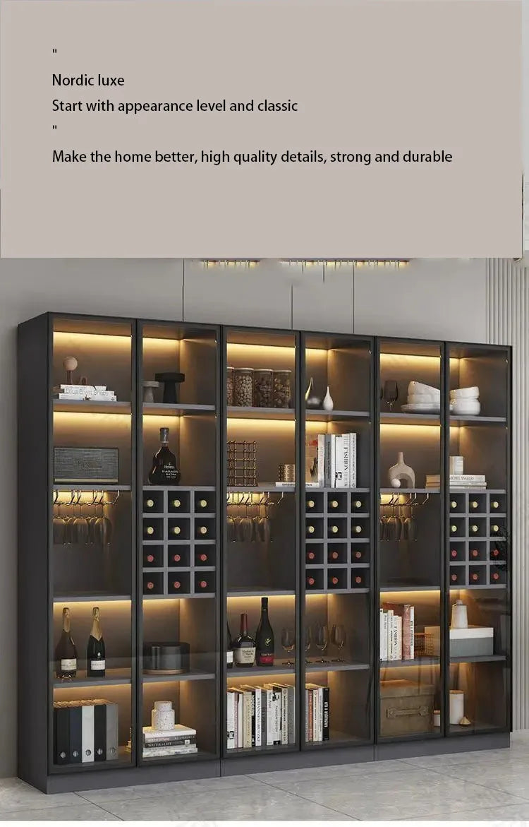 Glass Cellar Wine Cabinets Rack Showcase Storage Wall Wine Cabinet Living Room Fridge Vitrinas De Vidrio Indoor Bar Furniture