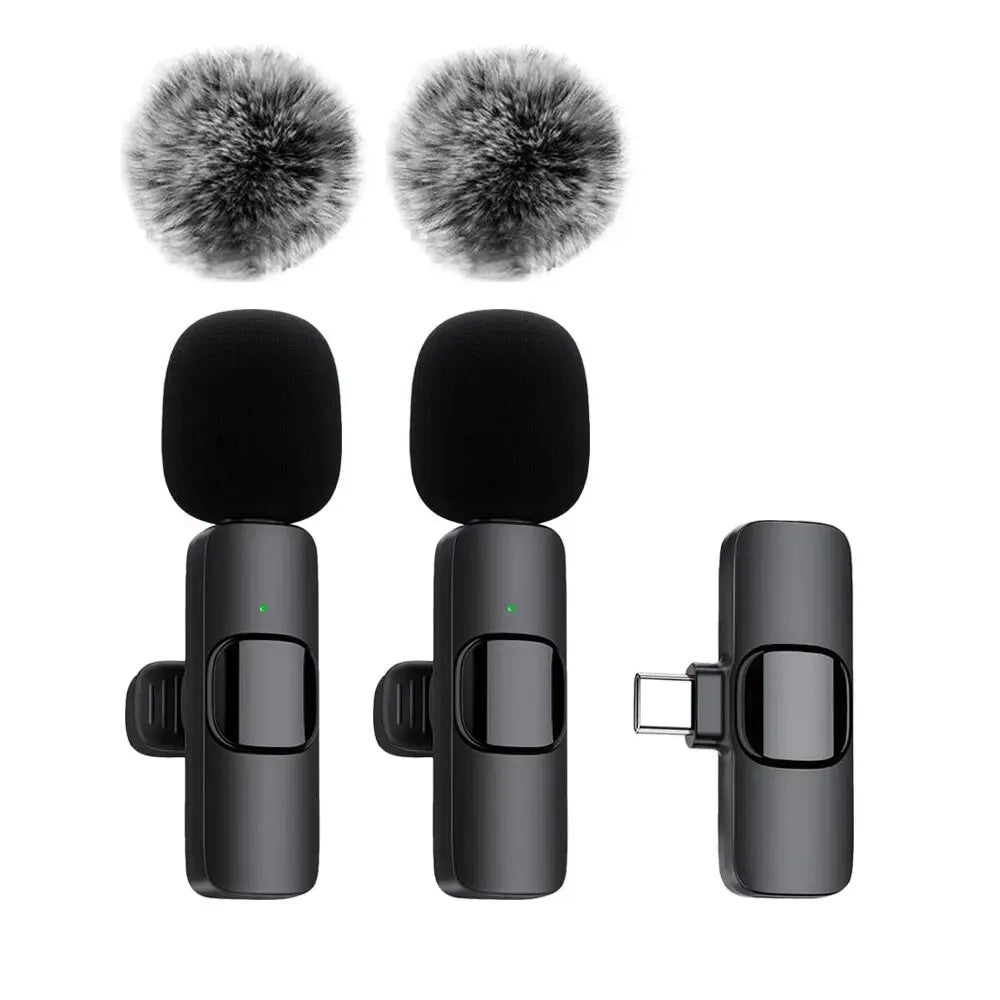 Nouveau microphone cravate sans fil, mini micro d'enregistrement audio et vidéo pour iPhone, Android, ordinateur portable, jeux en direct, téléphone portable