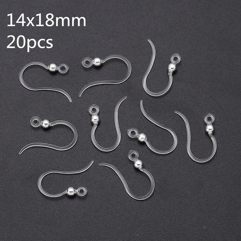 Louleur Crochets d'oreilles en résine transparente pour la fabrication de bijoux, boucles d'oreilles, base de crochet, accessoires de bricolage, vente en gros