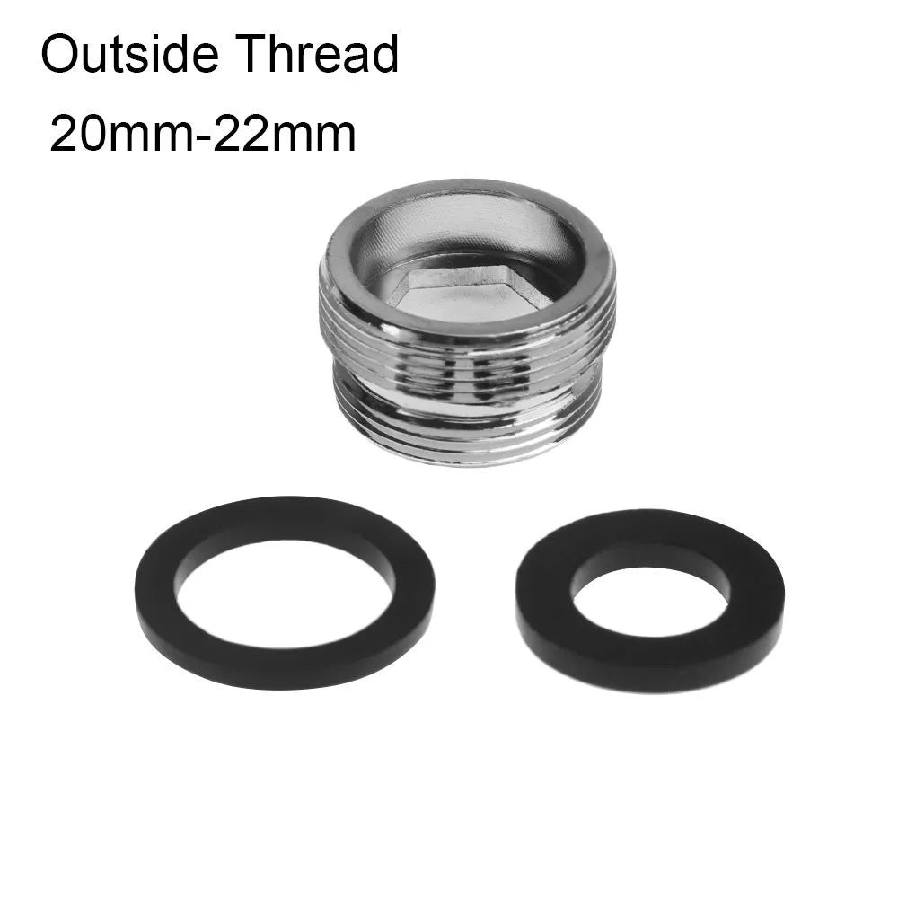 Kitchen Faucet Adapter Set 18/20/22/24mm To 22mm With Washer Metal Male Female Saving Tap Aerator Connector Bathroom Accessories