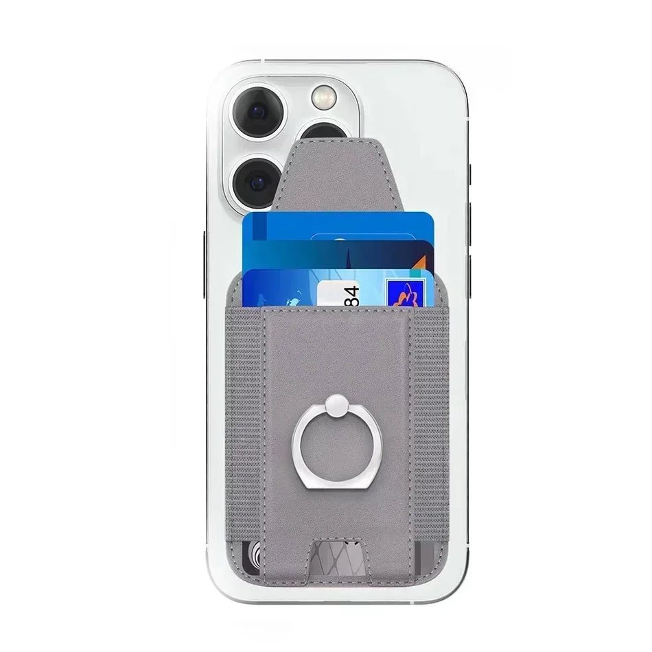 Magsafe Phone Wallet Card Holder with Ring Stand Flap Cover Pu Leather Wallet Magnetic Phone Case for Iphone 12 13 14 15 16 Pro