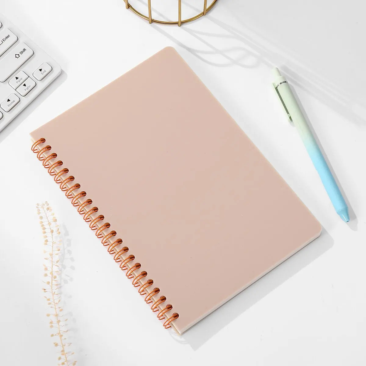 Carnet à spirales A5, 160 pages, papier épais, protection des yeux, ligné, pour l'école, le bureau