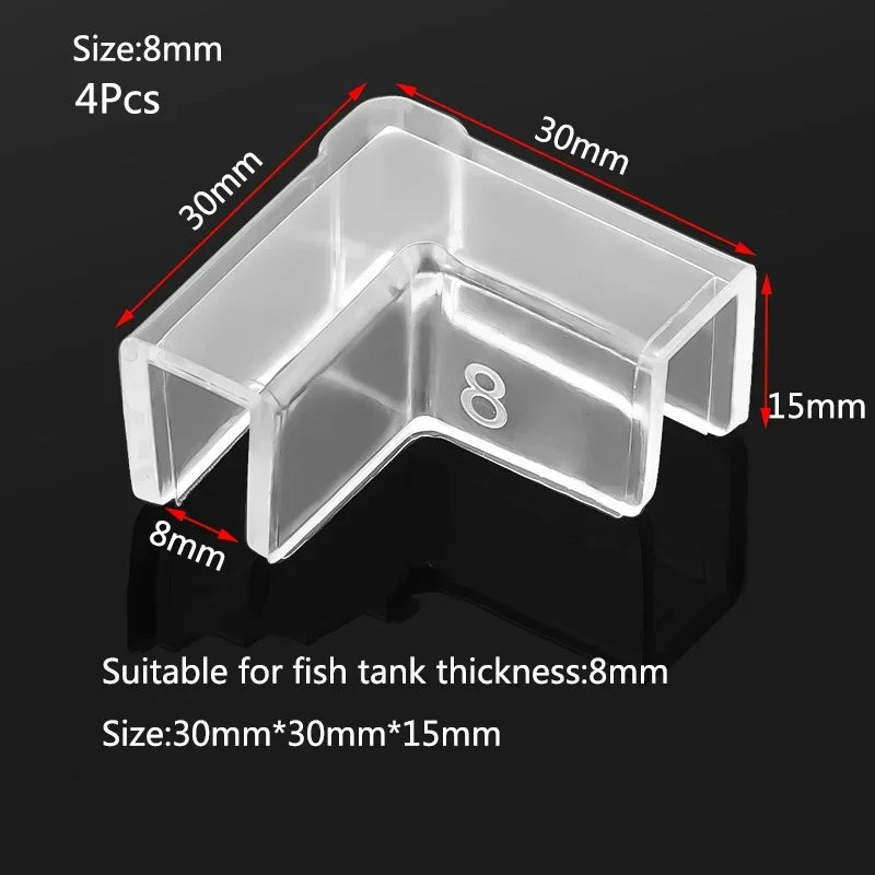 Lot de 4 protections d'angle anti-collision en plastique pour aquarium, 5/6/8/10/12/15 mm, sans adhésif, accessoires