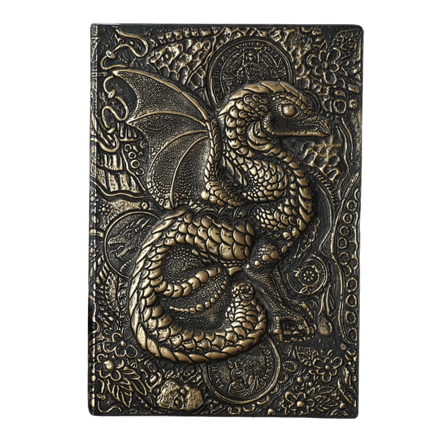 Carnet de notes A5 en relief avec motif dragon volant 3D, fait à la main, couverture en cuir, cadeau pour homme, voyage, pensées, notes, poésie