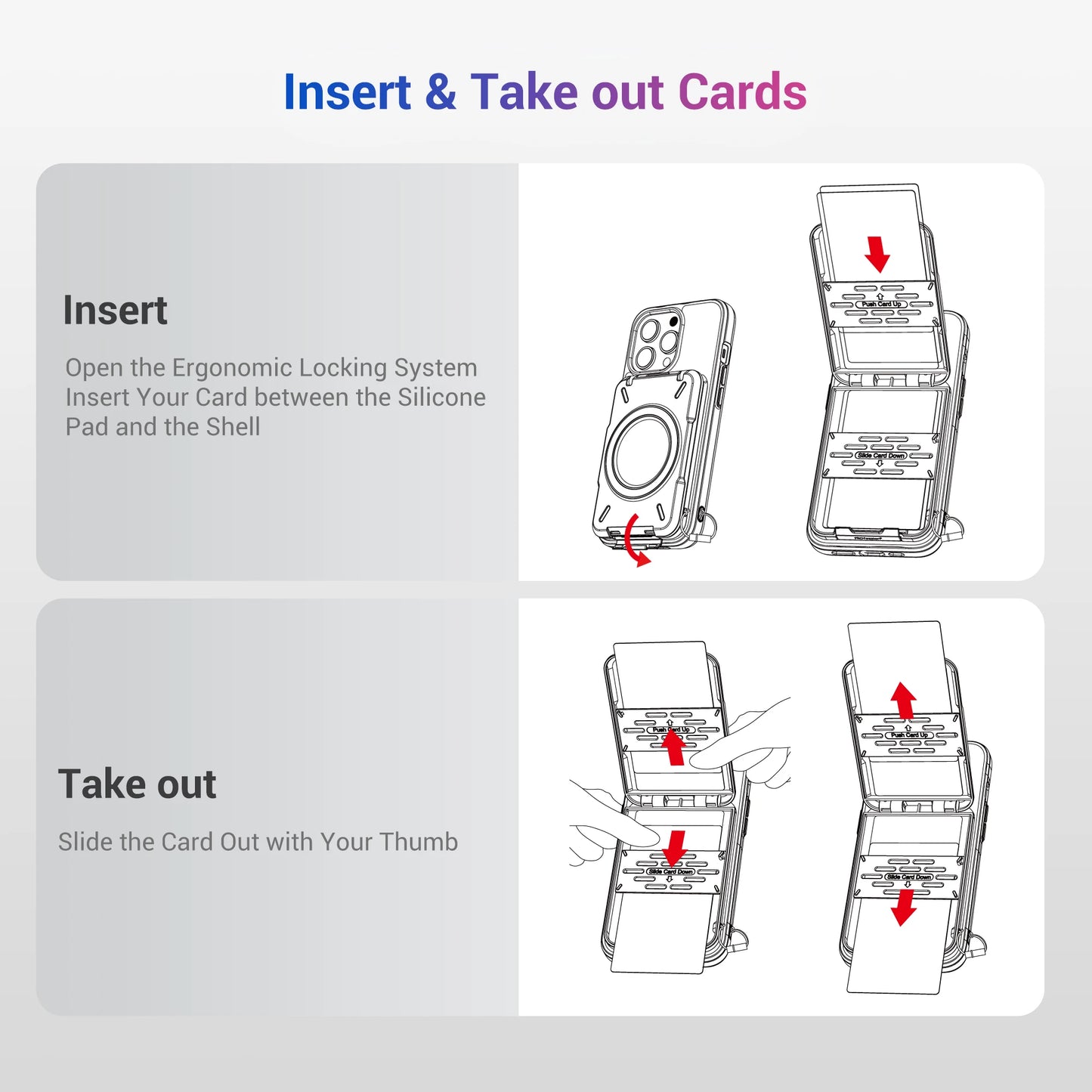 Magnetic Wallet & Card Holder with RFID Blocking Function for iPhone 16 15 14 Pro/ Pro Max/ 13 Pro Max/ 13 12 Pro MagSafe Wallet