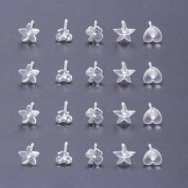 Louleur Crochets d'oreilles en résine transparente pour la fabrication de bijoux, boucles d'oreilles, base de crochet, accessoires de bricolage, vente en gros
