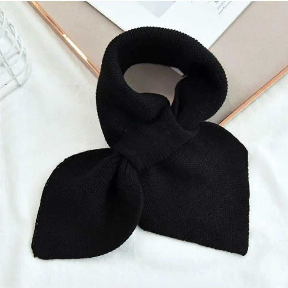 Knitted Cross Scarf Women Warm Casual Turtleneck Neck Warmer Detachable Winter Windproof Sweater Bowtie Scarf