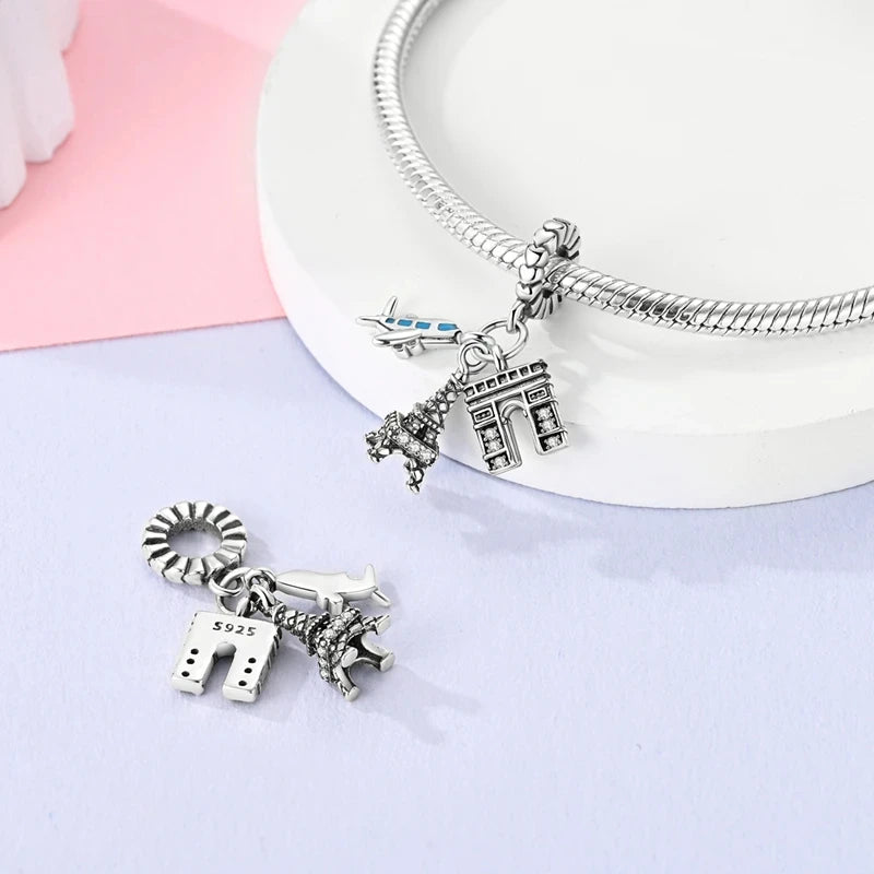 New 925 Sterling Silver Luminous Elf Blue Purple Butterfly Moon Life Tree Charms Beads Fit Pandach Original Bracelet DIY Jewelry