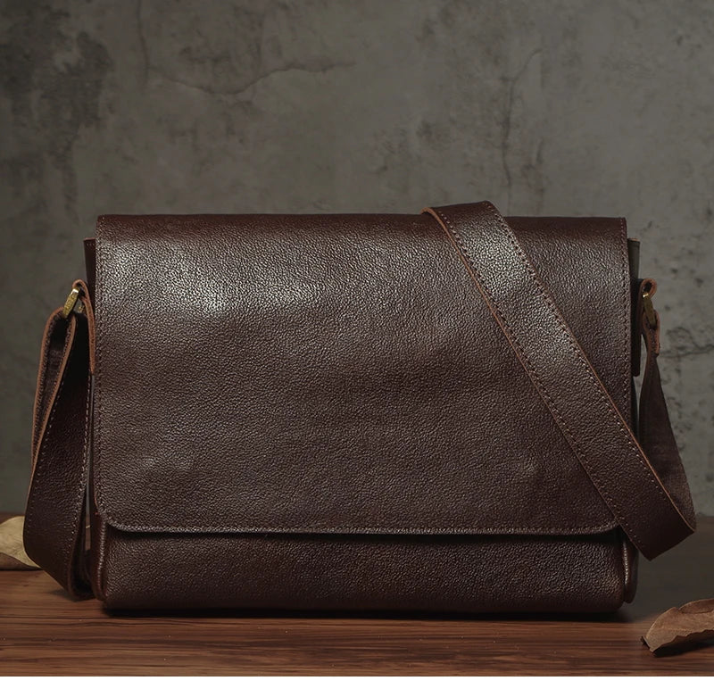 Sac à bandoulière NUKA en cuir véritable pour homme, style rétro, original, en cuir de vache, horizontal, à rabat, pour iPad 11 pouces