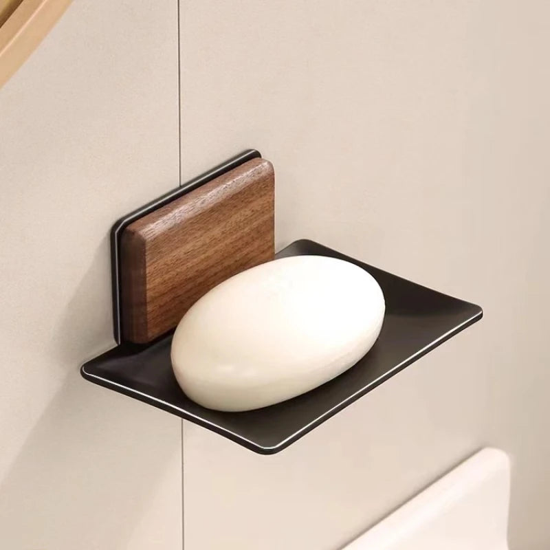 Nordic solid wood Light Luxury Towel Rack Bathroom Towel Shelf Perforated Wall Mounted Towel shelves Bathroom Accessories