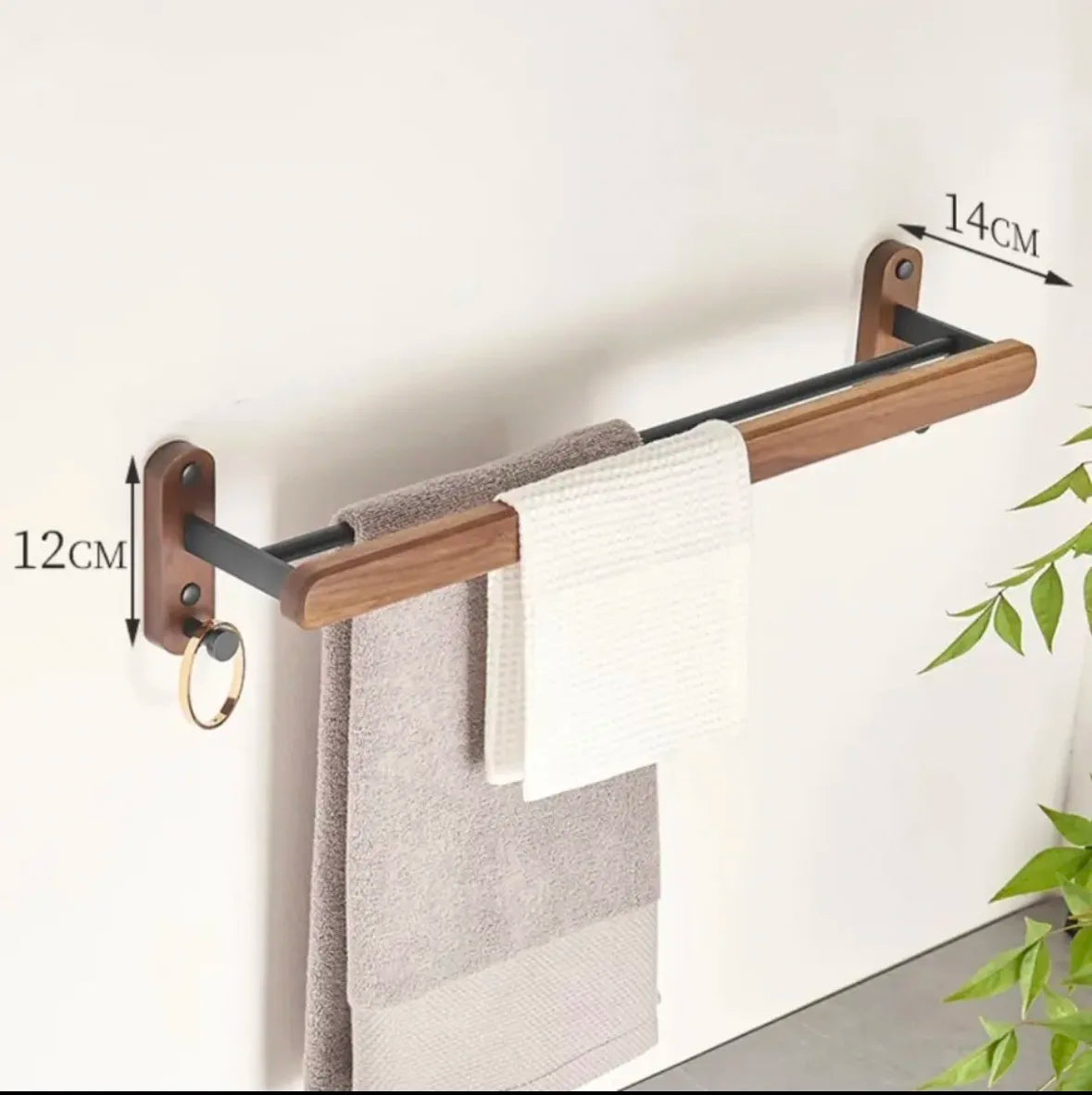 Nordic solid wood Light Luxury Towel Rack Bathroom Towel Shelf Perforated Wall Mounted Towel shelves Bathroom Accessories