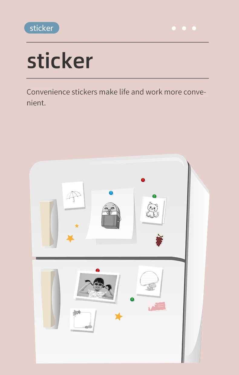 X6 Mini Pocket Sticker Printer Bluetooth Wireless Connection Portable Sticker Maker for Learning, Note, Journal, DIY, Work