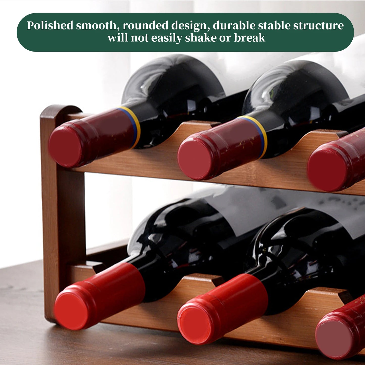 Wine Rack Wooden WineBottle Display Cabinet Holders Shelf Wine Showcases Countertop Wine Storage Rack Cellar Bar Accessories